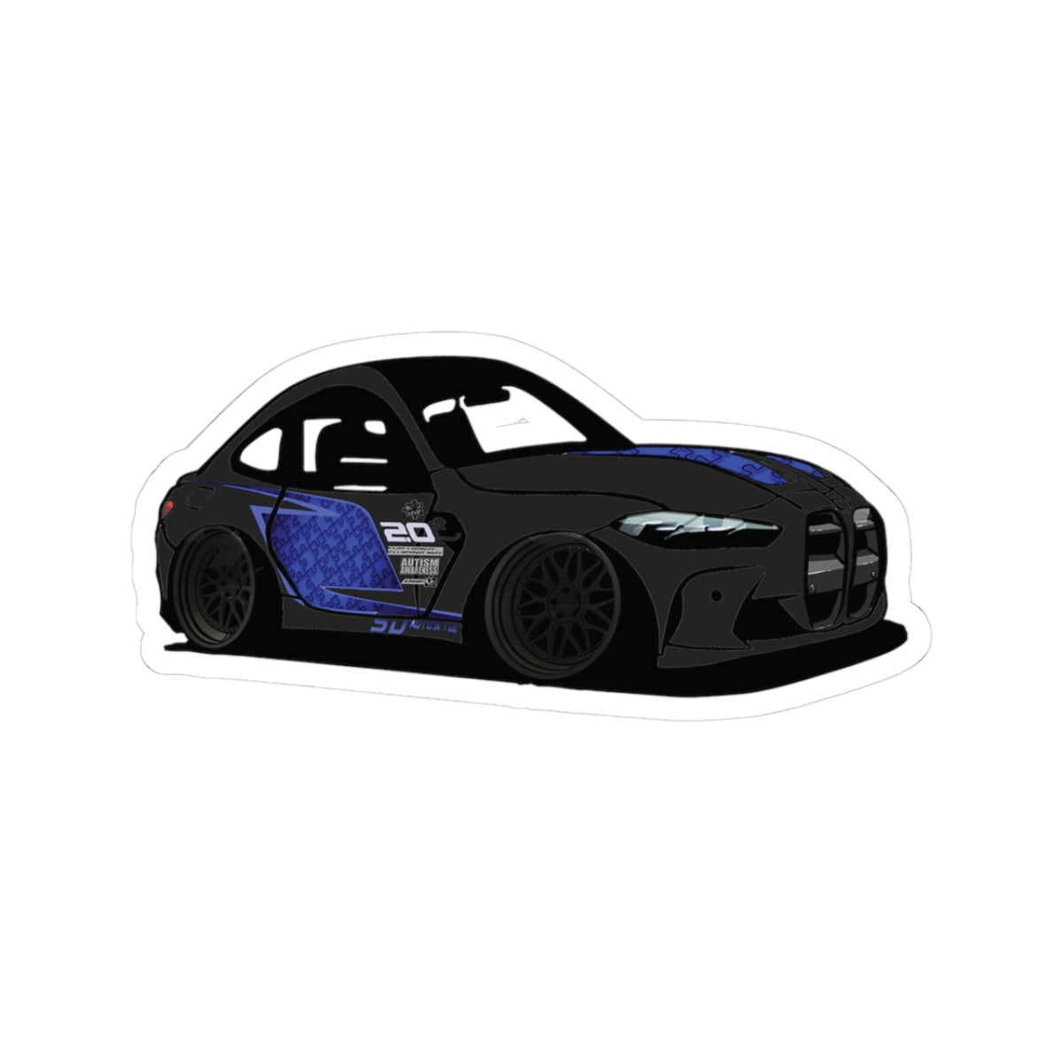 Racing Car Kiss-Cut Stickers - Stylish Vinyl Decals for Car Lovers