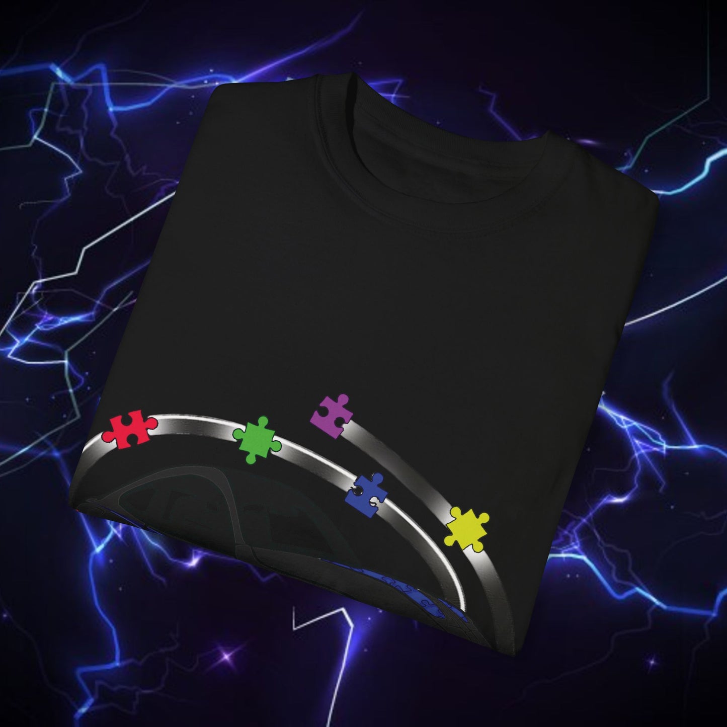 Unisex Autism Awareness T-Shirt with QR Code - Unique Garment-Dyed Tee for Car Lovers